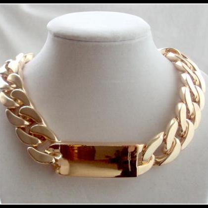 Gold Chain Necklace, Statement Necklace, Chunky Chain, Gold Link Necklace, Fashion  Jewelry, Evening on Luulla