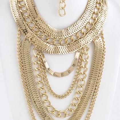 Gold Chunky Chain Necklace, Gold Statement..