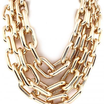 Chunky Chain Statement Necklace, Gold Chunky Link..