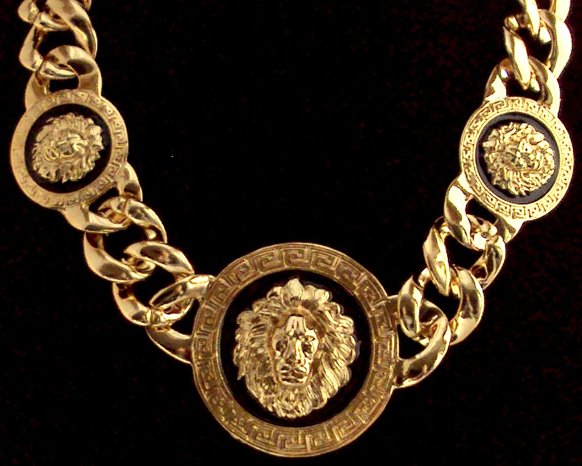 Lion Head Necklace, Fashion Statement Lion Head Gold Chunky Chain on Luulla
