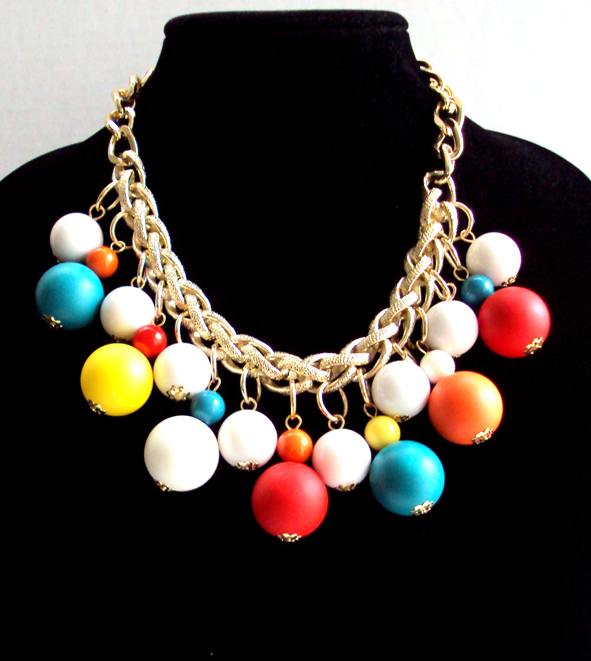 Colorful Bubble Beads Necklace, Charm Necklace Statement Fashion Necklace