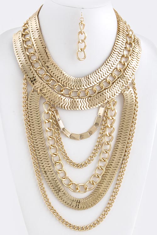 Gold Chunky Chain Necklace, Gold Statement Necklace, Thick Gold Chain