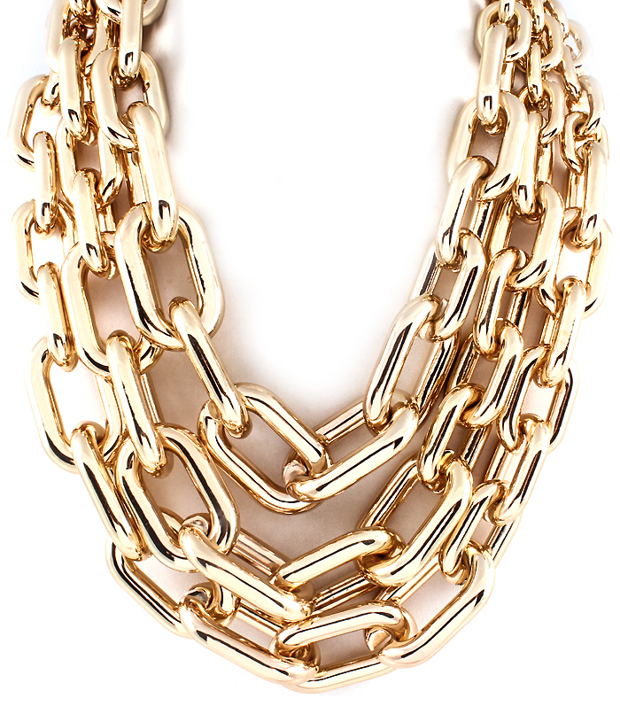 Chunky Chain Statement Necklace, Gold Chunky Link Layered Necklace, Big Necklaces